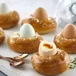 Easter bread nests with baked eggs