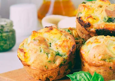 Muffins salados de espinacas y champiñones