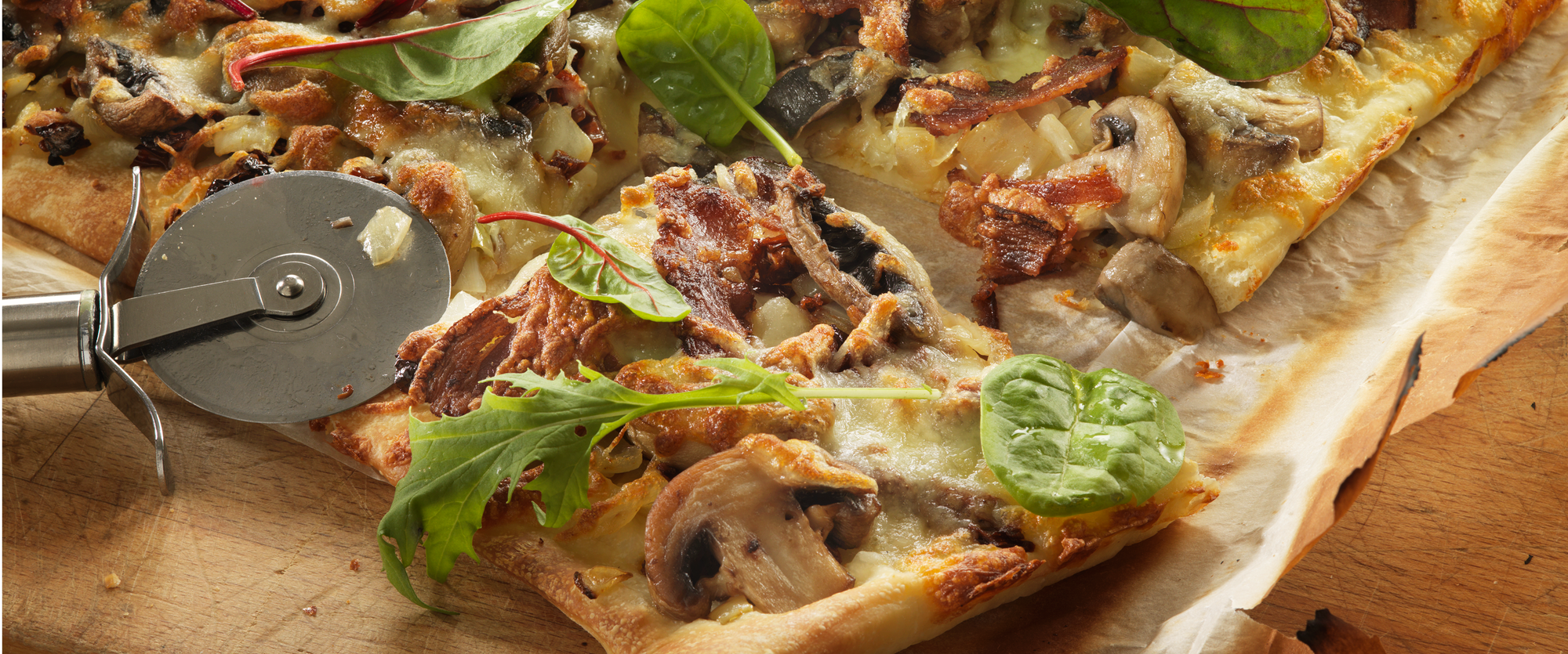 Svampepizza med bacon