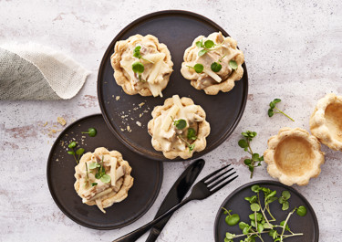 Tarteletter med høns i asparges