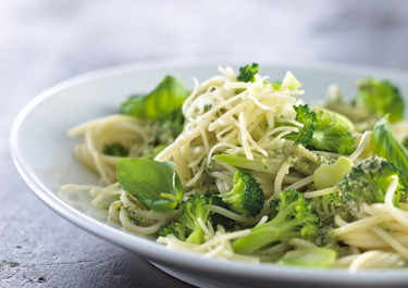Pasta med basilikumsauce