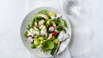 Kartoffelsalat med røget kylling