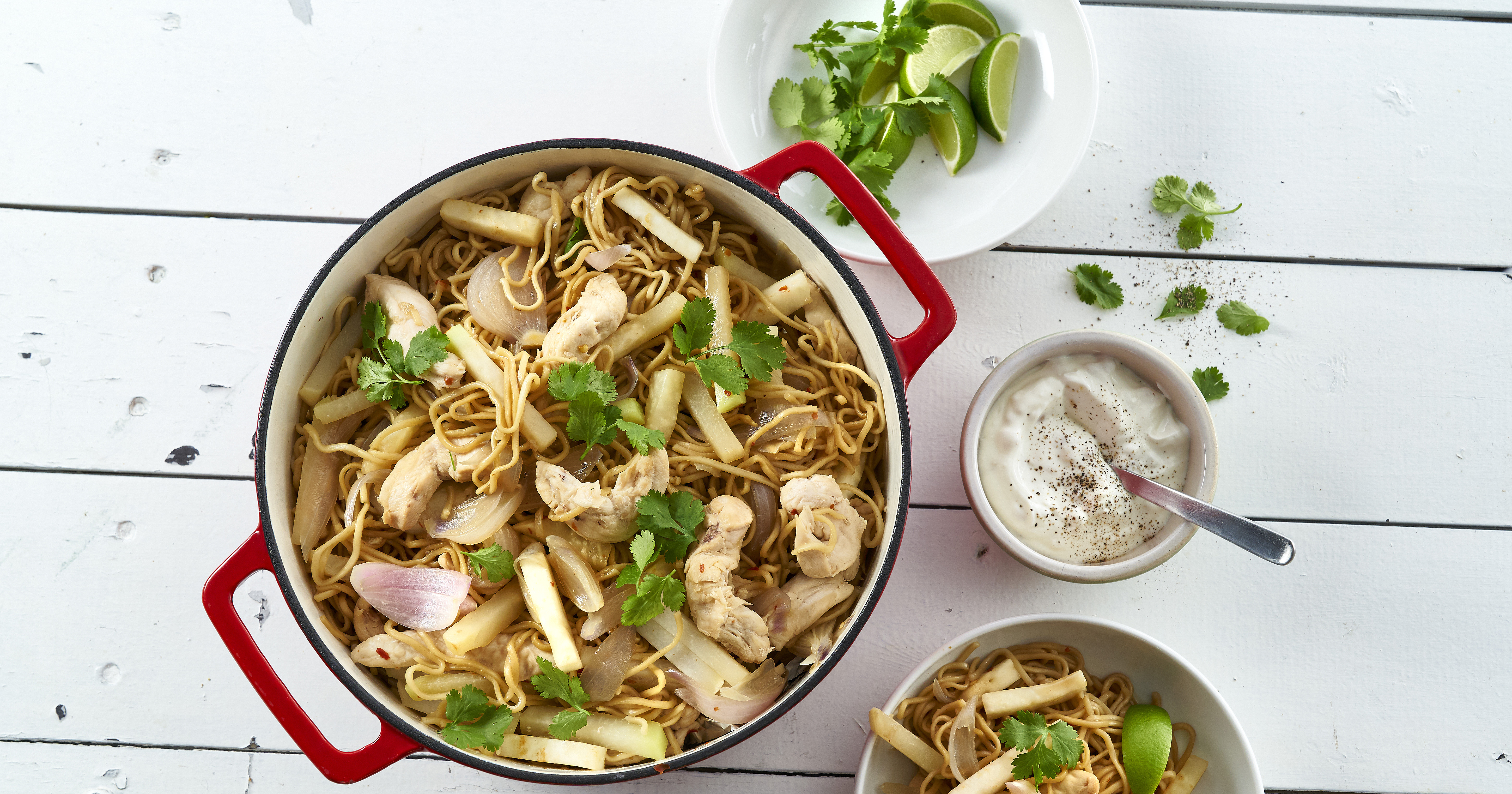 One pot med kylling og nudler