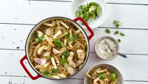 One pot med kylling og nudler