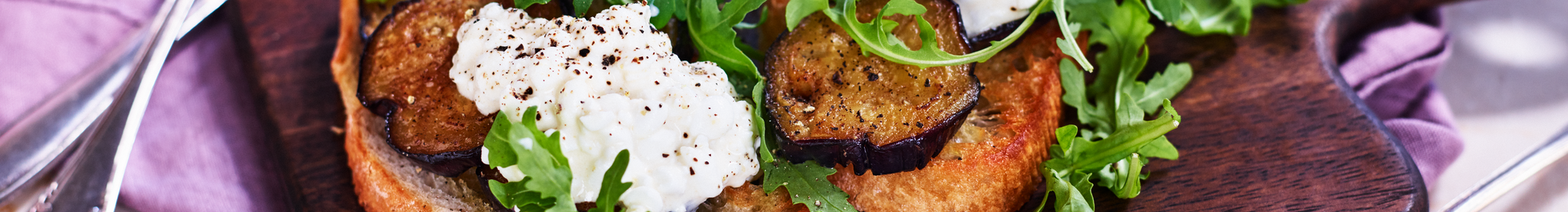 Bruschetta med stegt aubergine