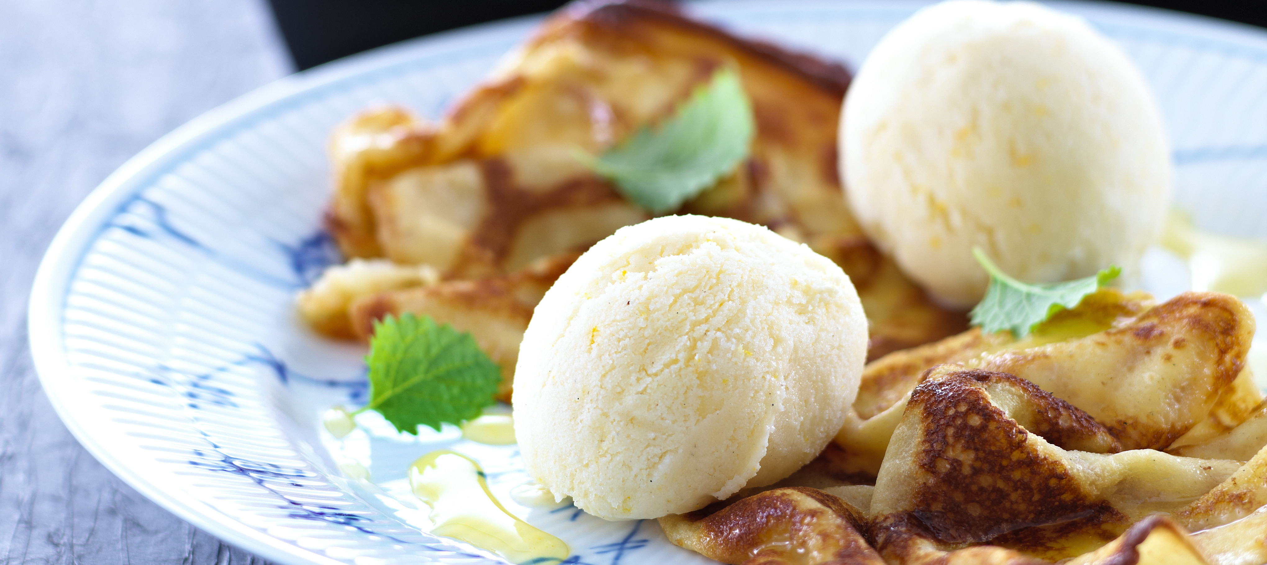 Grillede pandekager med appelsinis