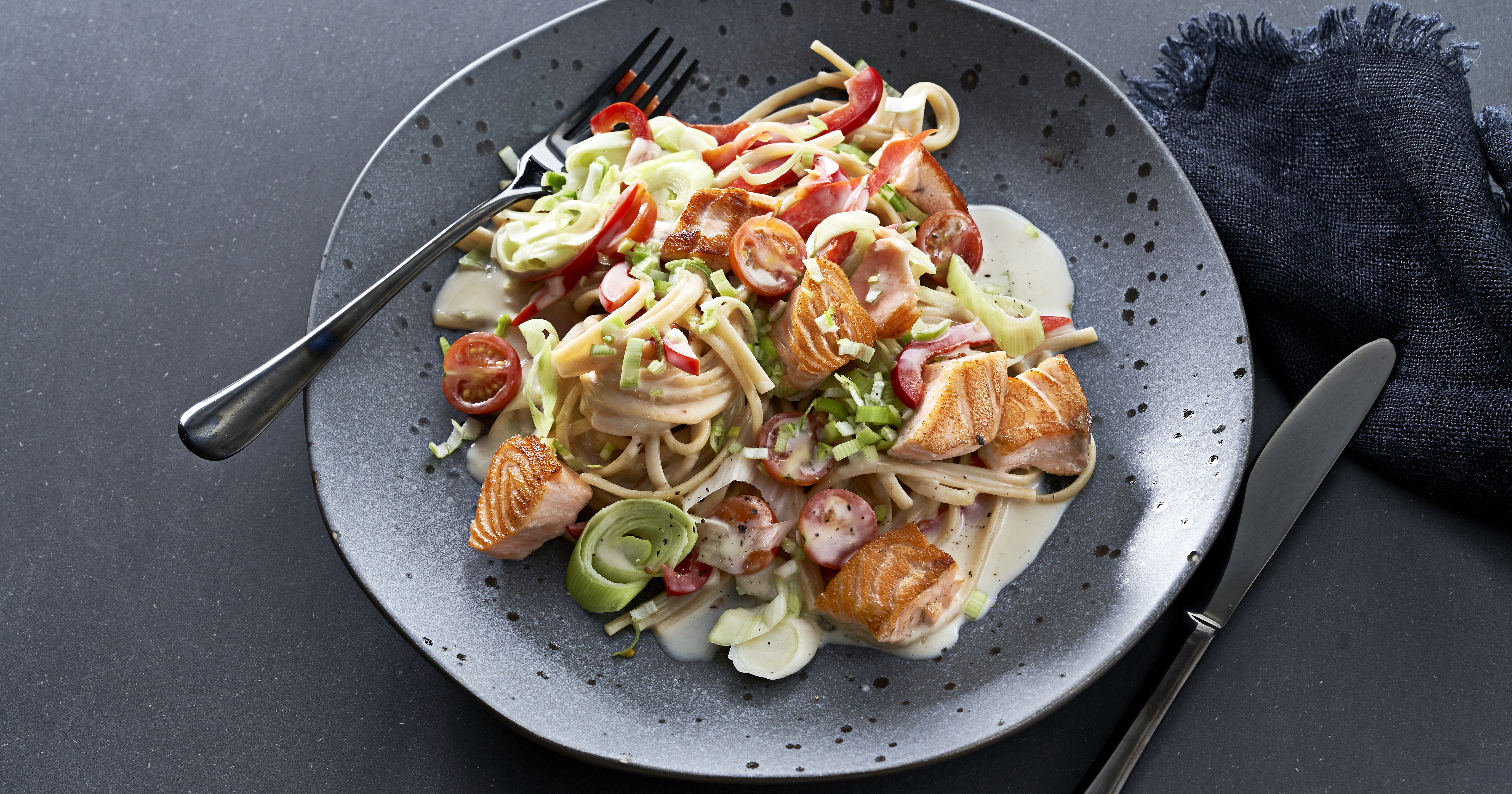 Pasta med laks