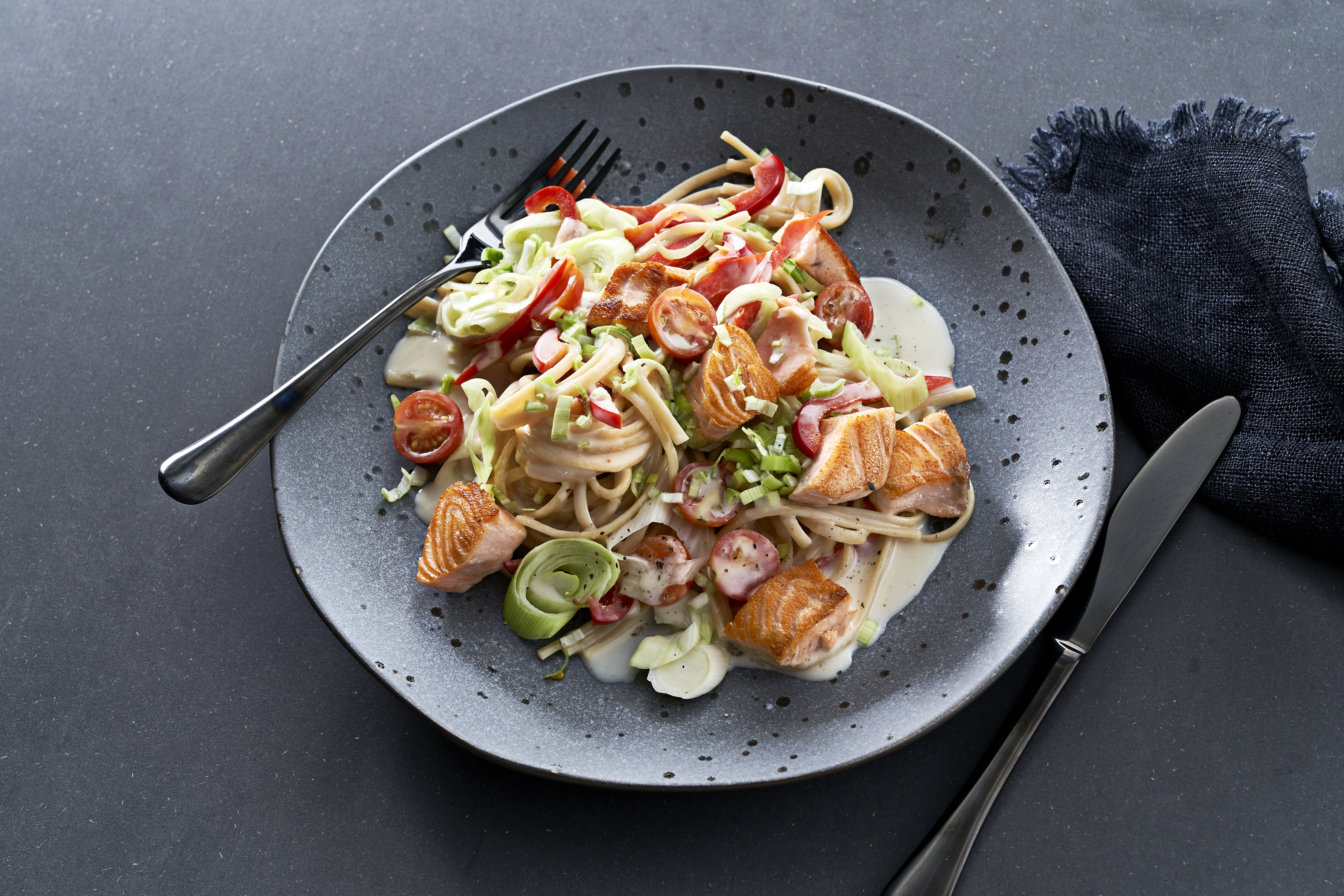 Salmon and Leek Pasta