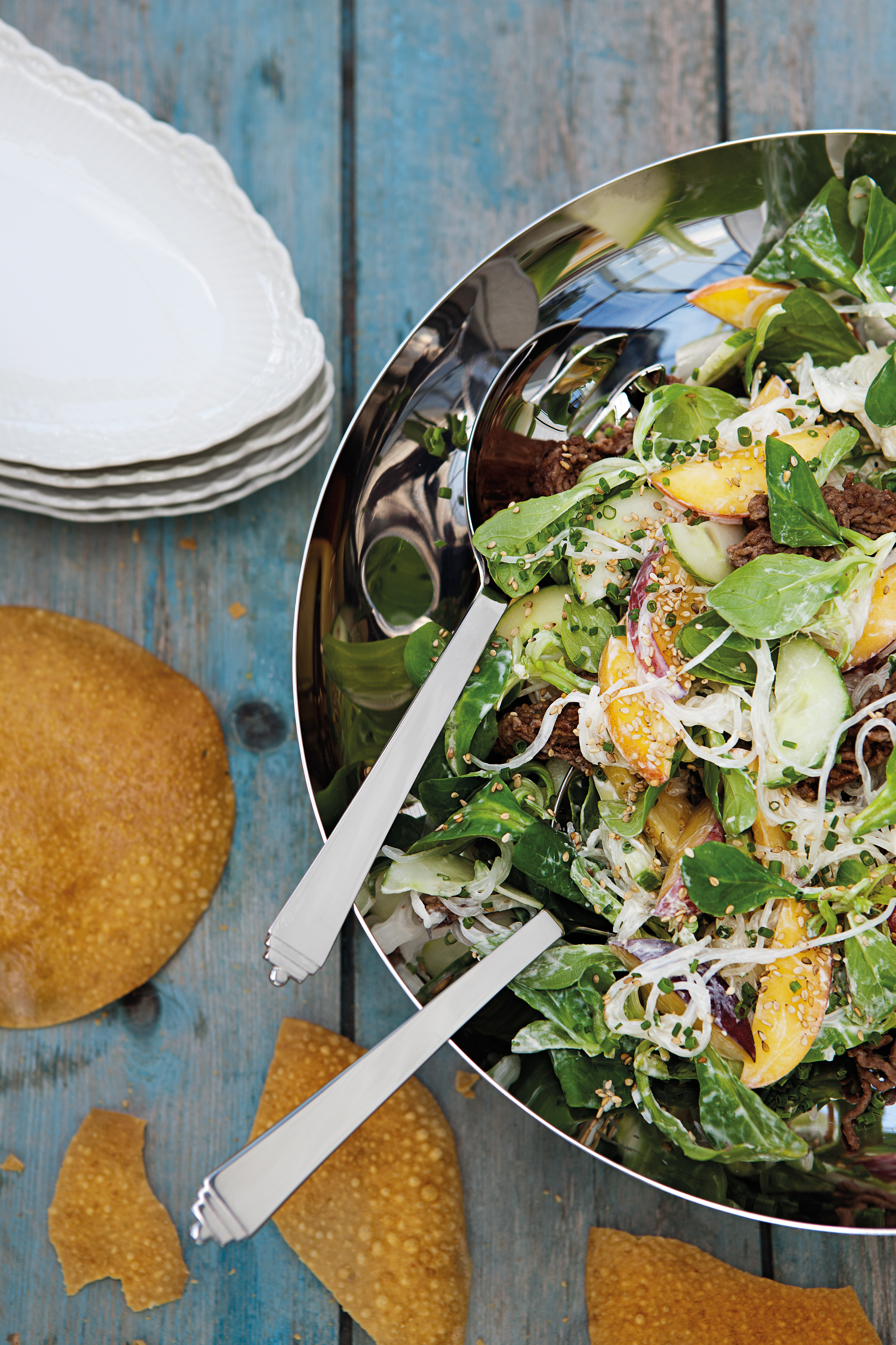 Nudelsalat med nektariner