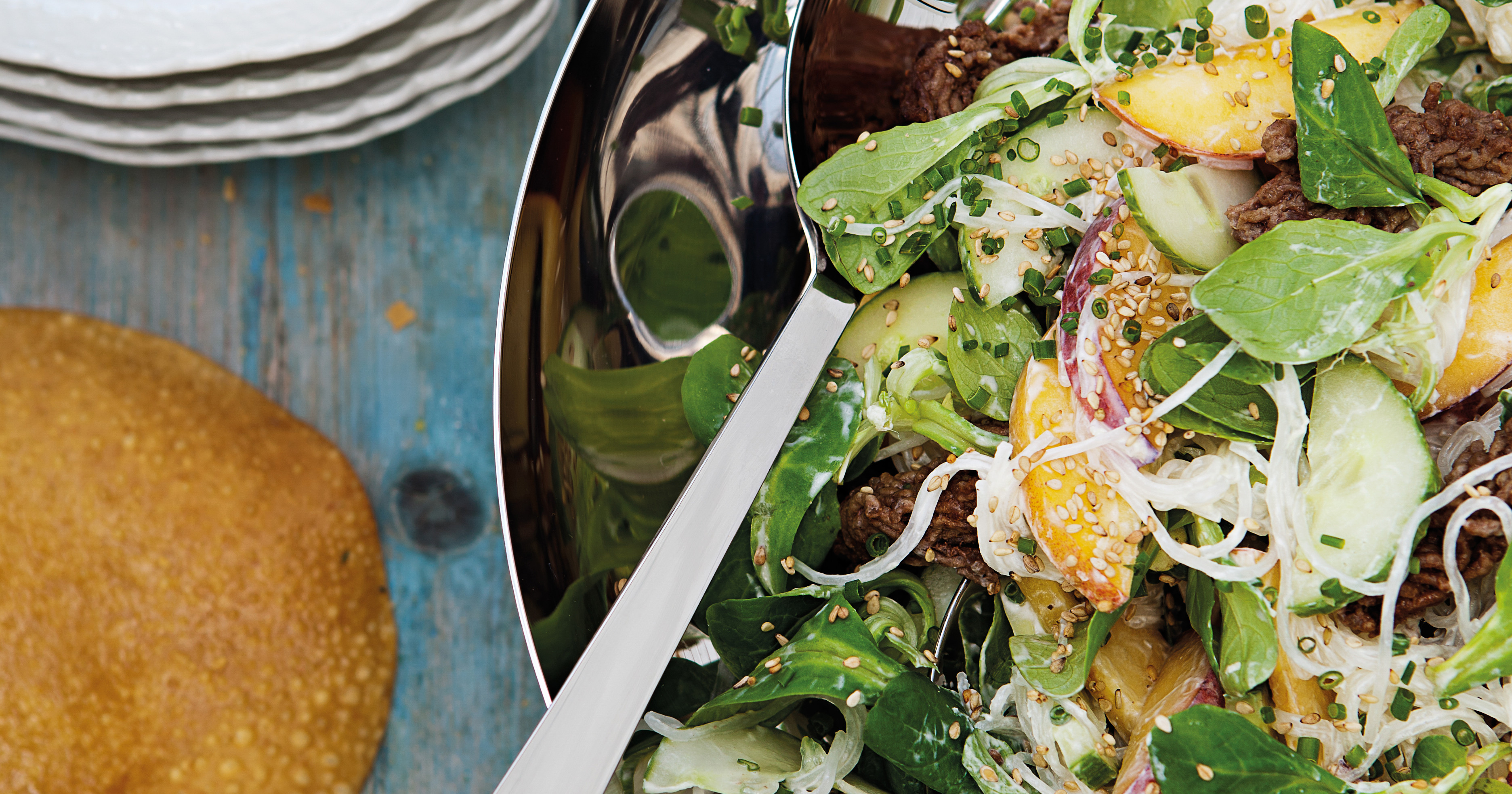 Nudelsalat med nektariner