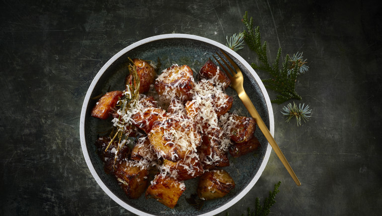 Ristede kartofler med ost