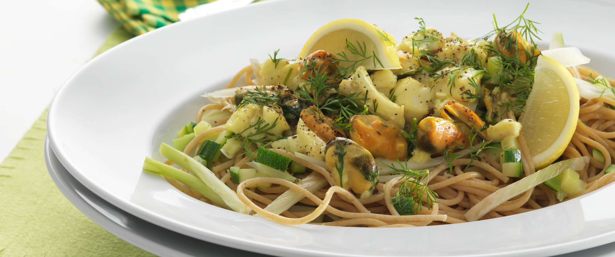 Spaghetti med torsk og muslinger